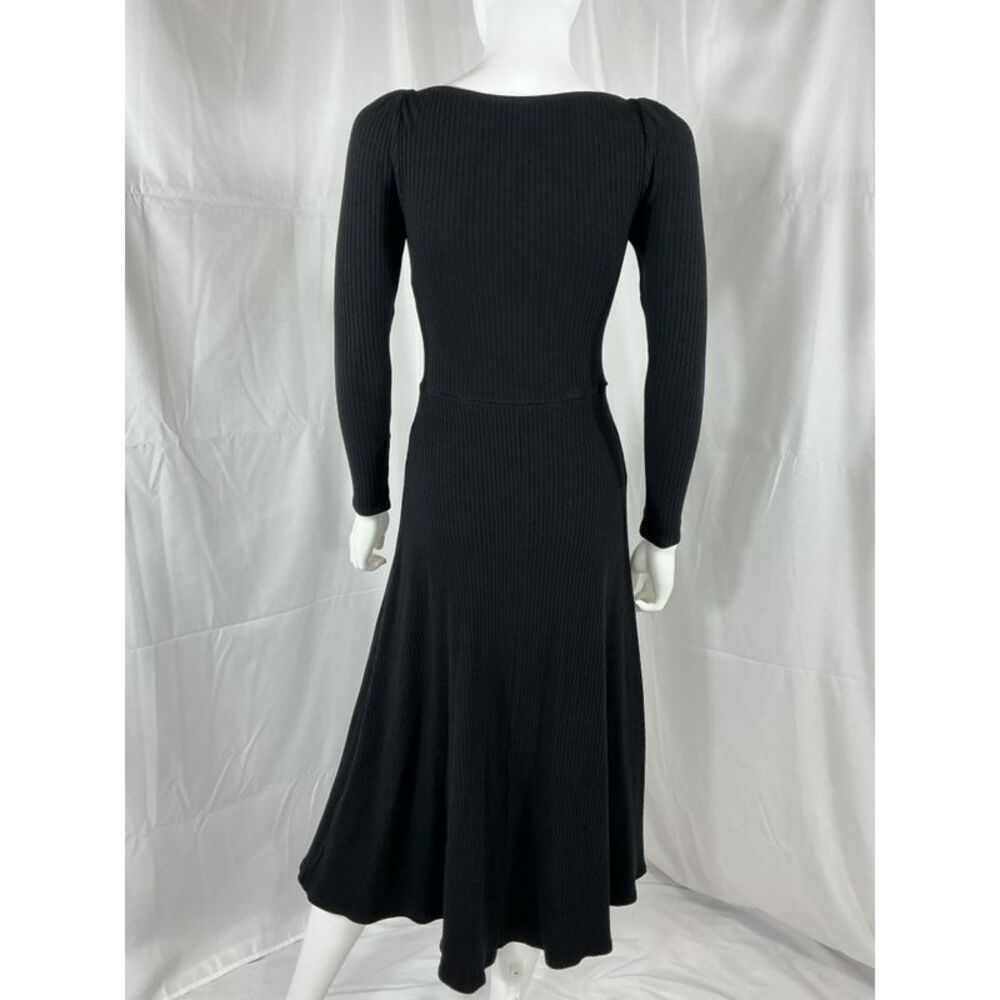 Reformation Women Banks Knit Dress Basic Sleeved Black M - Picture 3 of 3